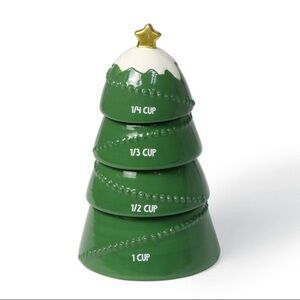 Christmas Tree Ceramic Measuring Cups~Set of 4~NEW!